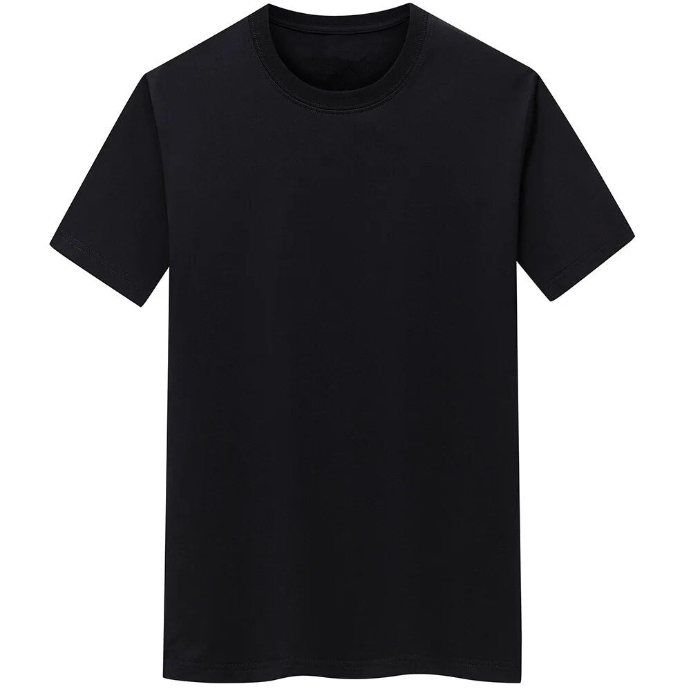 Men's Cotton Casual O-Neck Short Sleeve T-shirt Black