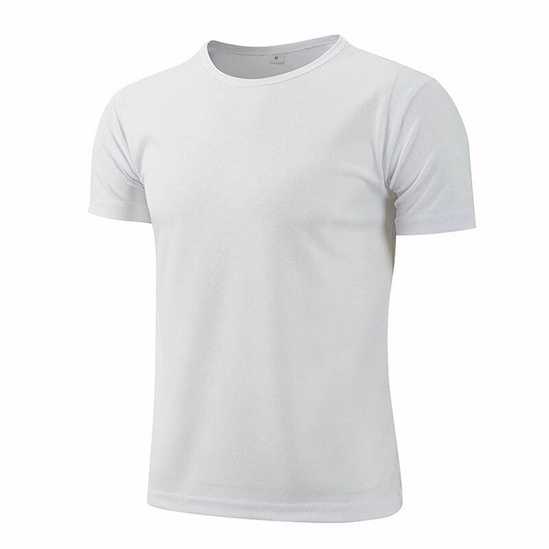 Men's Gym Jerseys Fitness Trainer Running T-shirt White