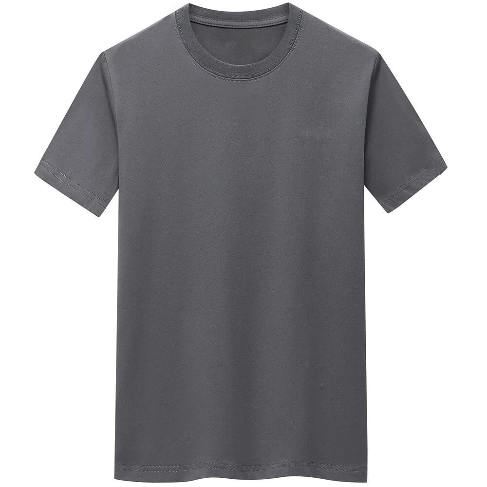 Men's Cotton Casual O-Neck Short Sleeve T-shirt Gray
