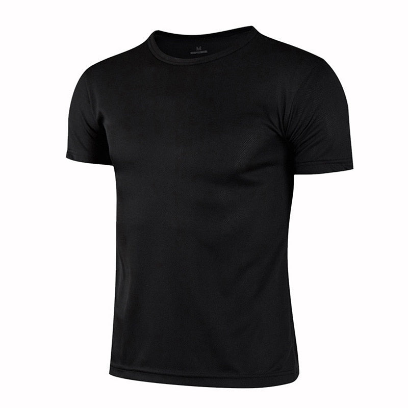 Men's Gym Jerseys Fitness Trainer Running T-shirt Black