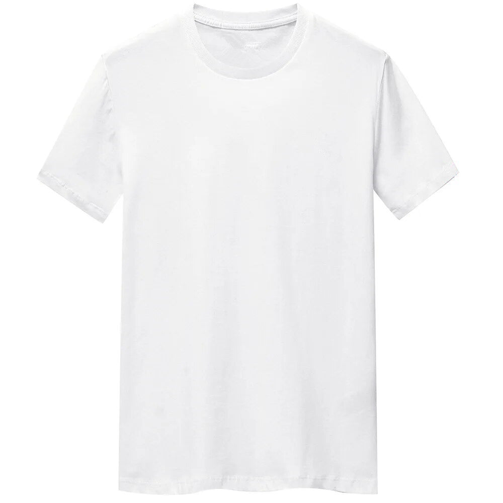 Men's Cotton Casual O-Neck Short Sleeve T-shirt White