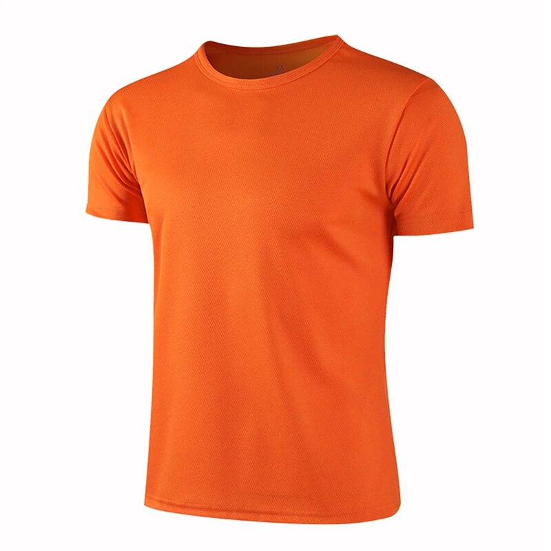 Men's Gym Jerseys Fitness Trainer Running T-shirt Orange